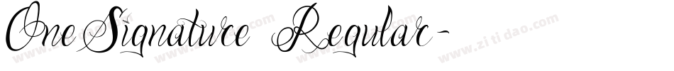 OneSignature Regular字体转换